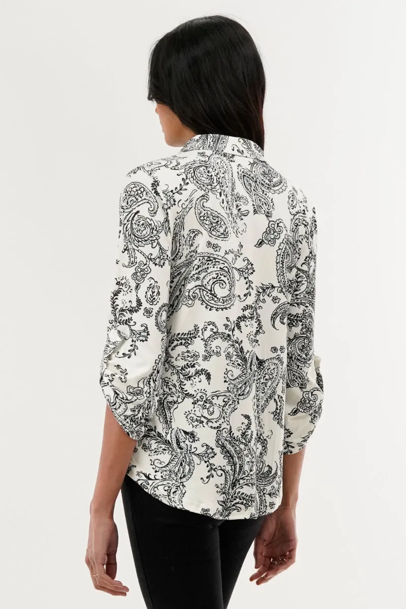 International INC Company Paisley Print Button Down Shirt - White sold by Fairweather product image thumbnail 3