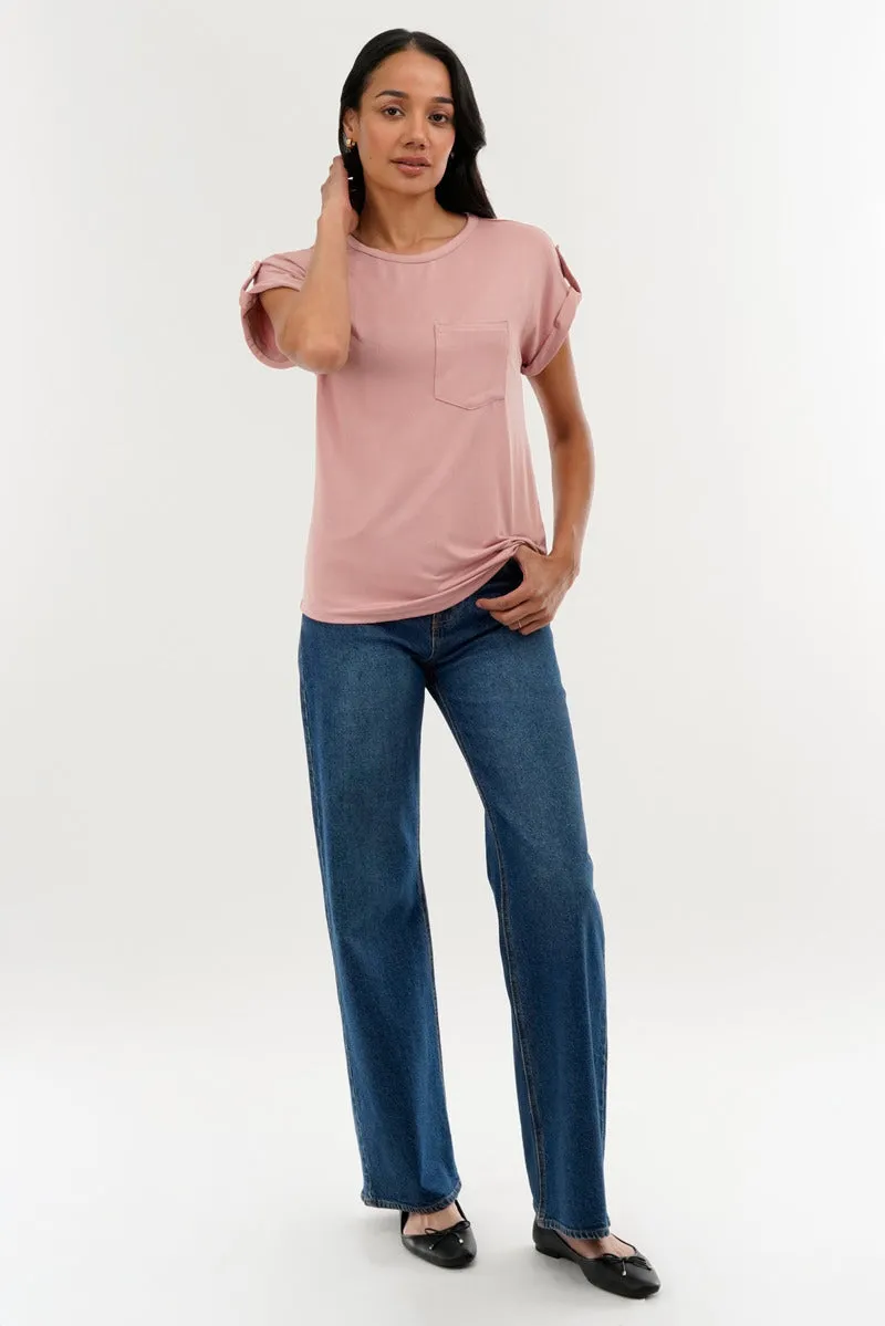 Costa Blanca Basic Cap Sleeve Tee - Pink sold by Fairweather product image thumbnail 5