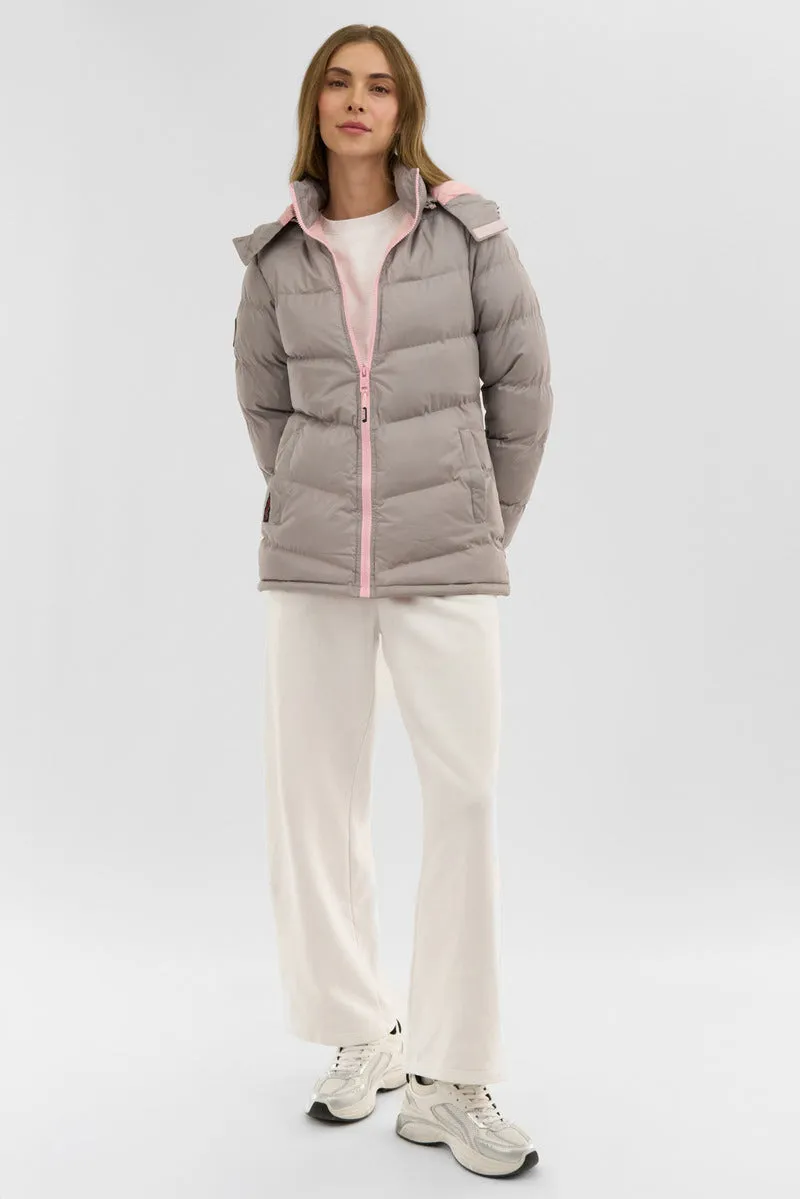 Canada Weather Gear Chevron Bubble Bomber Jacket - Stone sold by Fairweather product image thumbnail 5