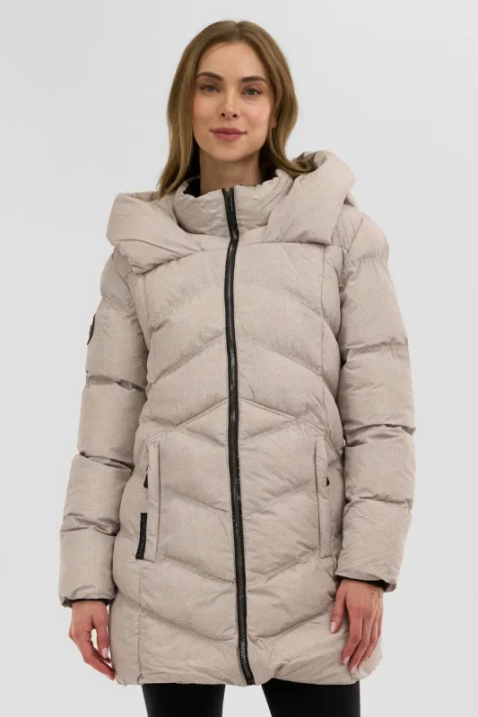 Canada Weather Gear Chevron Quilted Parka Jacket - Cream sold by Fairweather