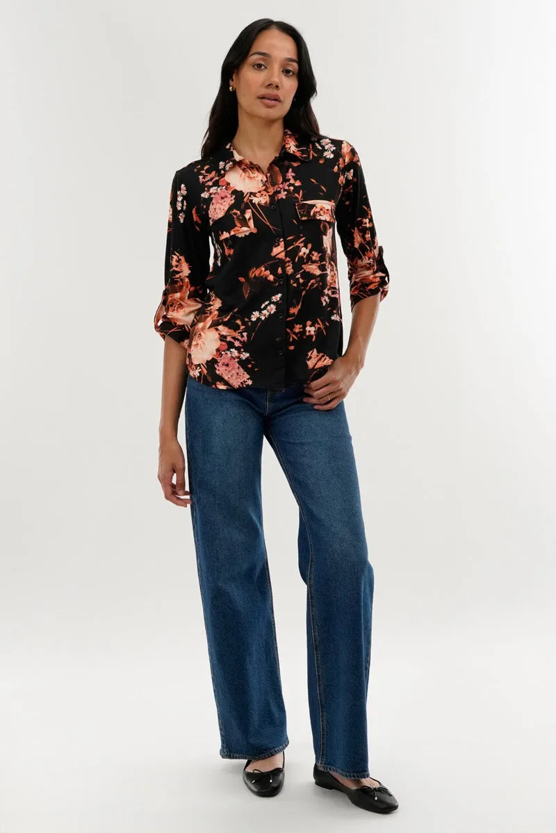 International INC Company Floral Button Down Shirt - Black sold by Fairweather product image thumbnail 5