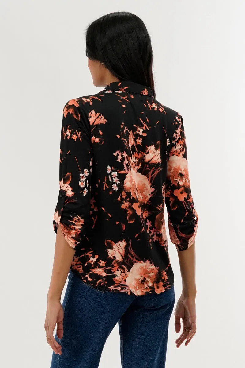 International INC Company Floral Button Down Shirt - Black sold by Fairweather product image thumbnail 3