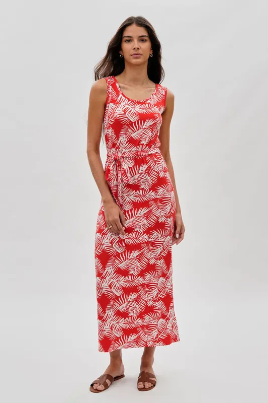 International INC Company Leaf Print Maxi Dress - Orange sold by Fairweather