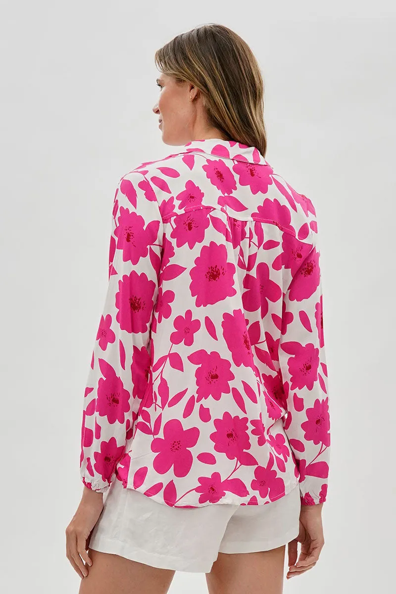 Beechers Brook Floral Button Down Blouse - White sold by Fairweather product image thumbnail 3