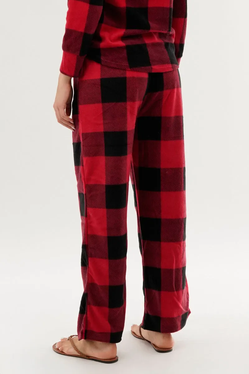 Plaid Wide Leg Pajama Pants - Red sold by Fairweather product image thumbnail 3