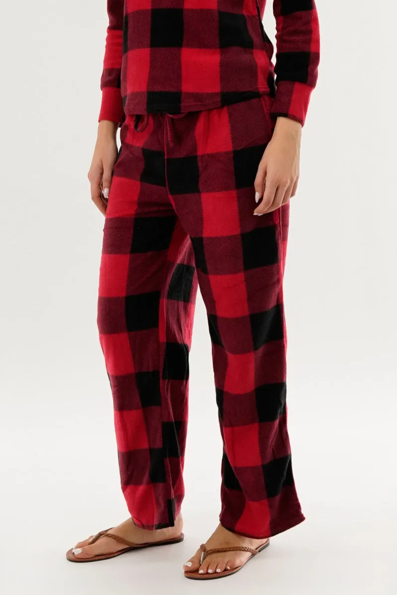 Plaid Wide Leg Pajama Pants - Red sold by Fairweather product image thumbnail 2