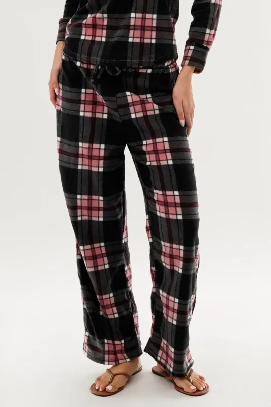 Canada Weather Gear Plaid Wide Leg Pajama Pants - Black sold by Fairweather