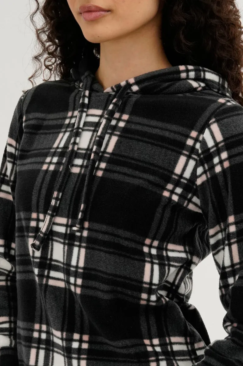Canada Weather Gear Plaid Hooded Pajama Top - Black sold by Fairweather product image thumbnail 4
