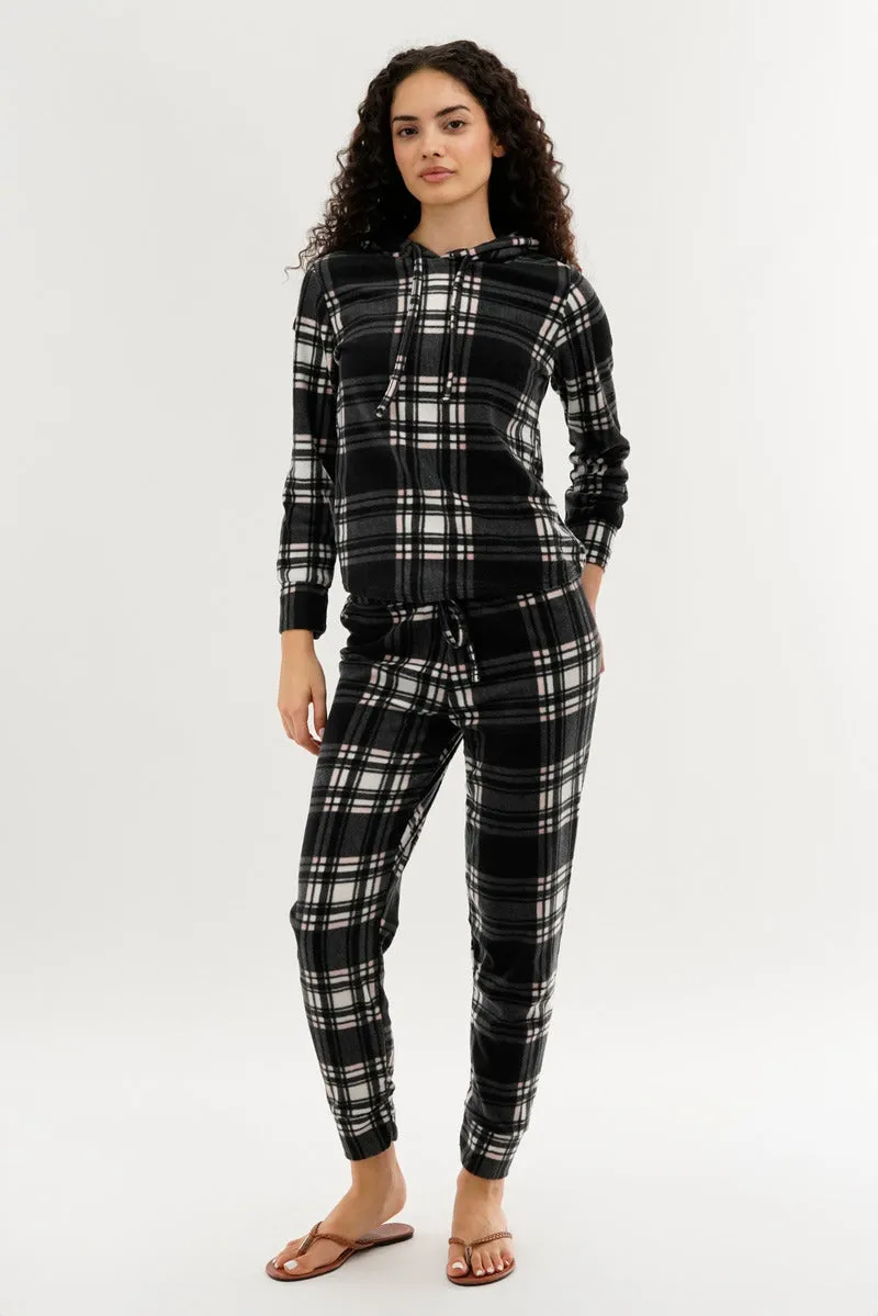 Canada Weather Gear Plaid Hooded Pajama Top - Black sold by Fairweather product image thumbnail 5