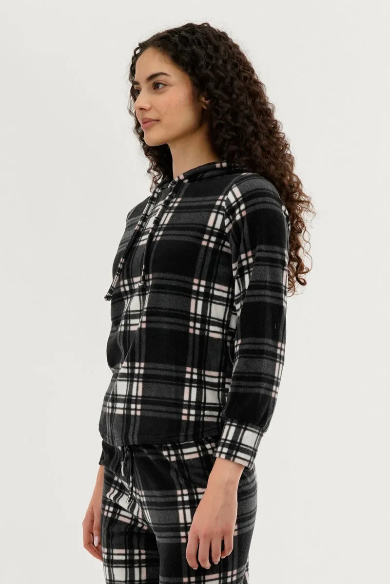 Canada Weather Gear Plaid Hooded Pajama Top - Black sold by Fairweather product image thumbnail 2
