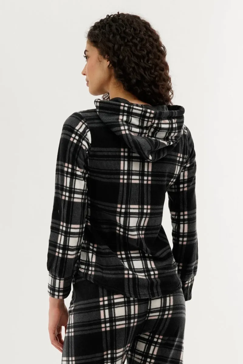 Canada Weather Gear Plaid Hooded Pajama Top - Black sold by Fairweather product image thumbnail 3