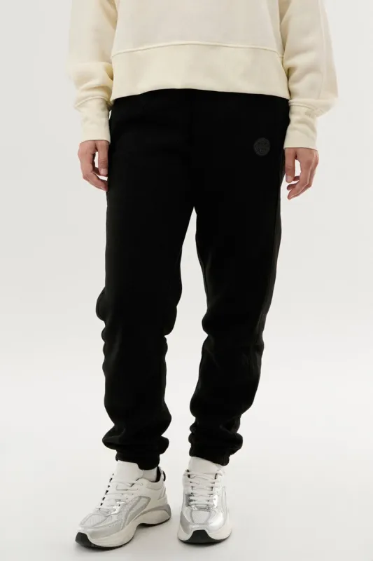 Fahrenheit Tie Waist Fleece Joggers - Black sold by Fairweather