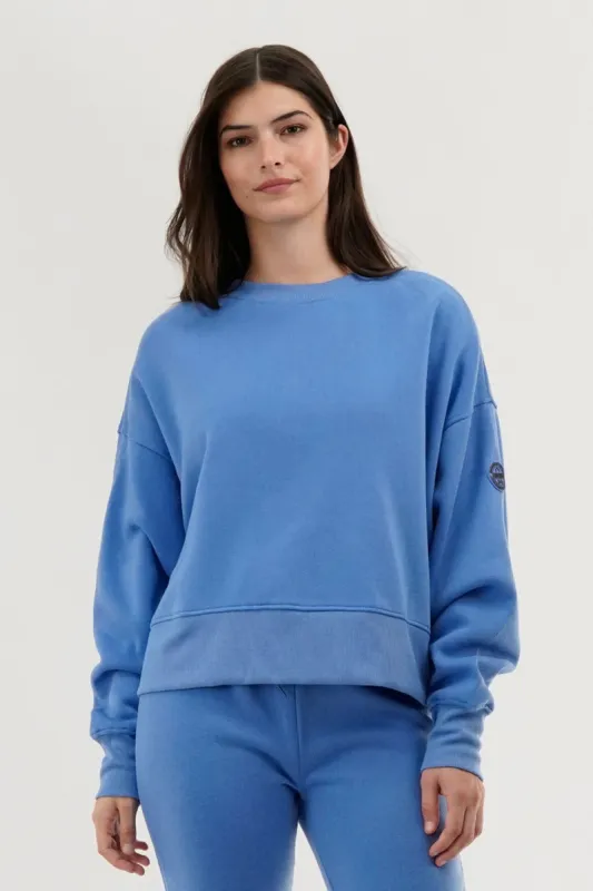 Fahrenheit Drop Shoulder Crewneck Sweatshirt - Blue sold by Fairweather