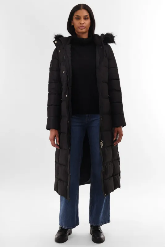 Canada Weather Gear Long Faux Fur Lined Parka Jacket - Black sold by Fairweather