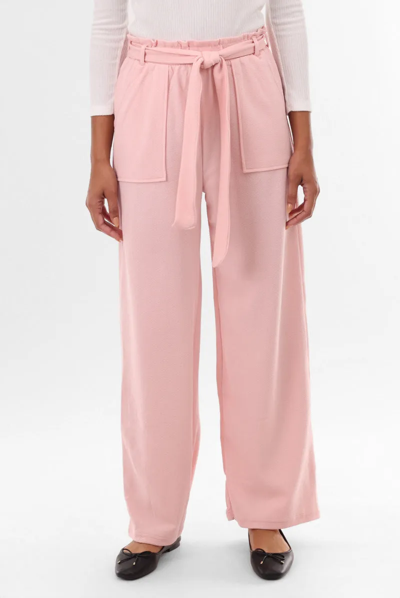 International INC Company Belted Wide Leg Pants - Pink sold by Fairweather