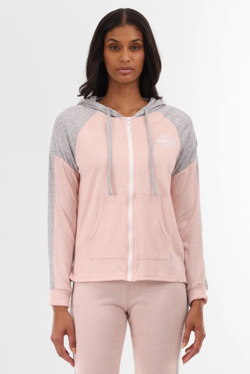 Fahrenheit Lightweight Zip Up Hoodie - Pink sold by Fairweather