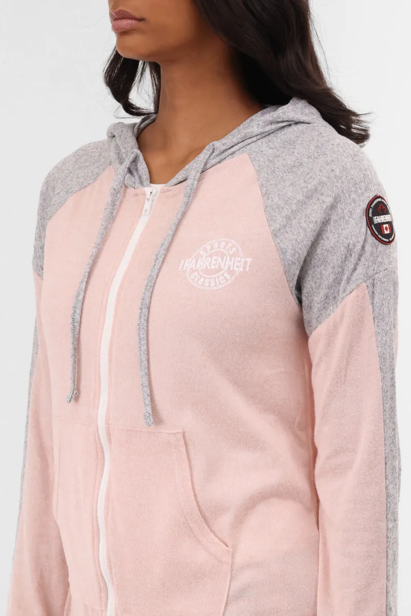 Fahrenheit Lightweight Zip Up Hoodie - Pink sold by Fairweather product image thumbnail 4