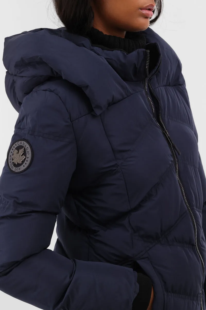 Canada Weather Gear Chevron Quilted Parka Jacket - Navy sold by Fairweather product image thumbnail 4