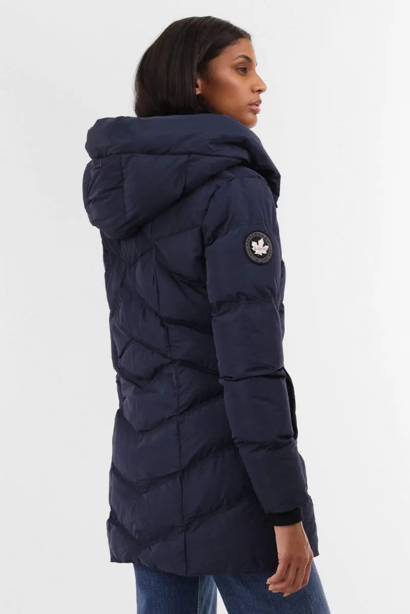 Canada Weather Gear Chevron Quilted Parka Jacket - Navy sold by Fairweather product image thumbnail 3