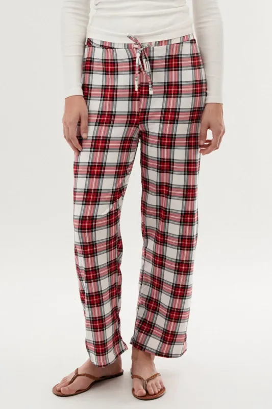 Canada Weather Gear Plaid Wide Leg Pajama Pants - White sold by Fairweather