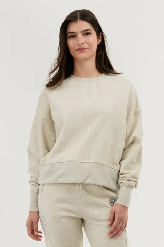 Fahrenheit Drop Shoulder Crewneck Sweatshirt - Beige sold by Fairweather