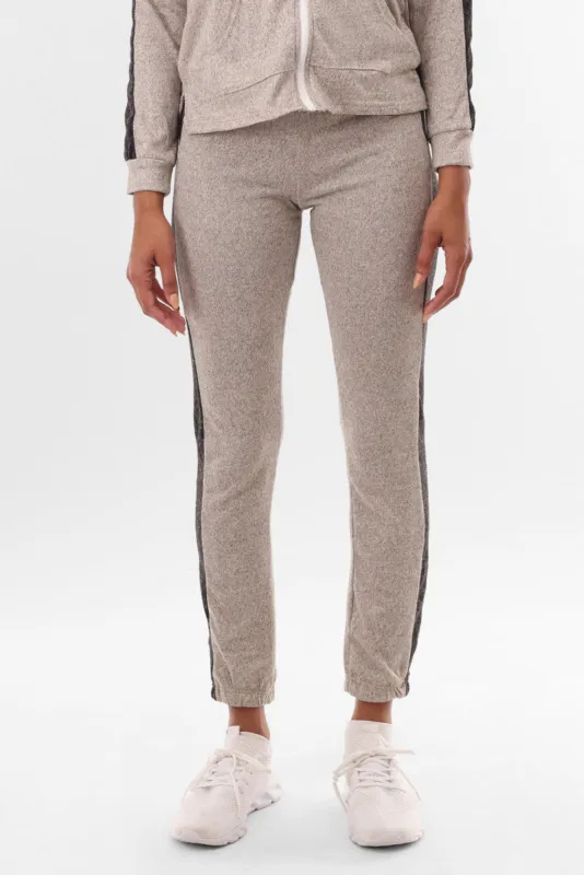 Fahrenheit Side Stripe Joggers - Cream sold by Fairweather