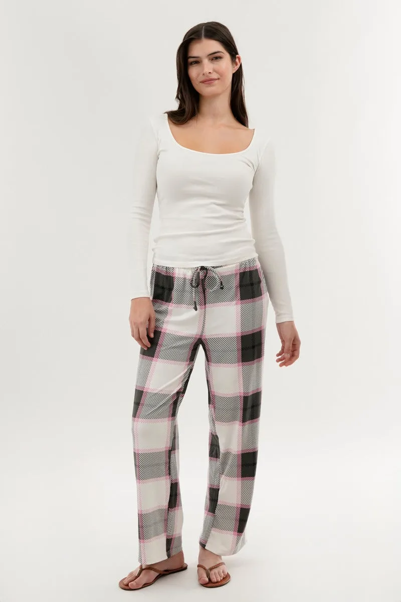 Canada Weather Gear Plaid Wide Leg Pajama Pants - White sold by Fairweather product image thumbnail 5