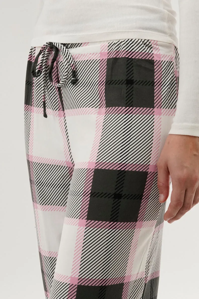Canada Weather Gear Plaid Wide Leg Pajama Pants - White sold by Fairweather product image thumbnail 4
