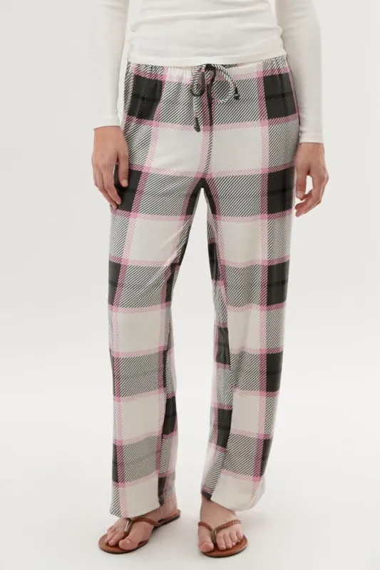 Canada Weather Gear Plaid Wide Leg Pajama Pants - White sold by Fairweather