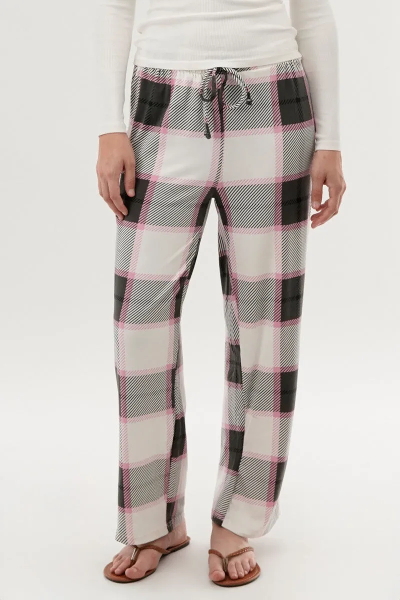 Canada Weather Gear Plaid Wide Leg Pajama Pants - White sold by Fairweather