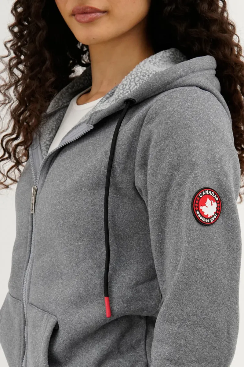 Canada Weather Gear Fleece Zip Up Hoodie - Grey sold by Fairweather product image thumbnail 4