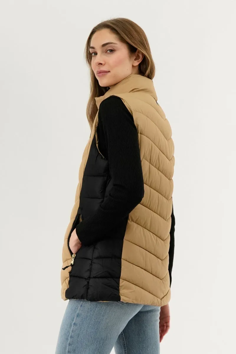 Canada Weather Gear Chevron Quilted Vest - Camel sold by Fairweather product image thumbnail 3