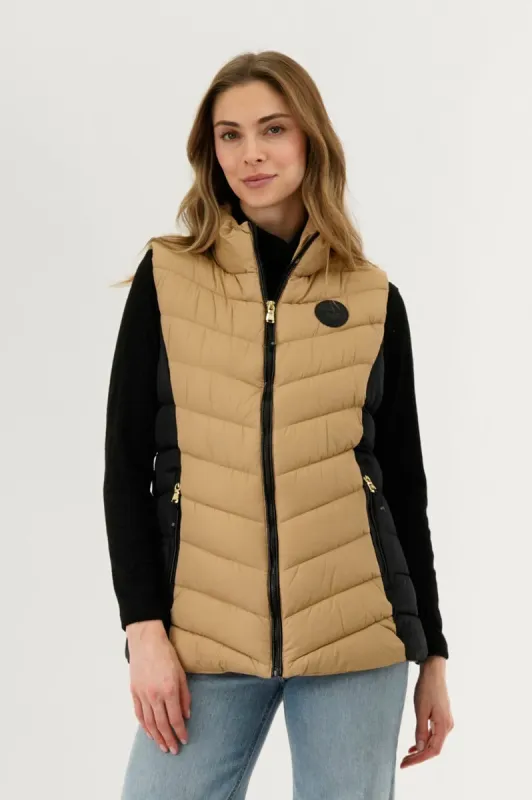 Canada Weather Gear Chevron Quilted Vest - Camel sold by Fairweather