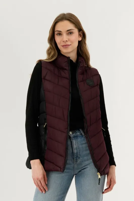 Canada Weather Gear Chevron Quilted Vest - Burgundy sold by Fairweather