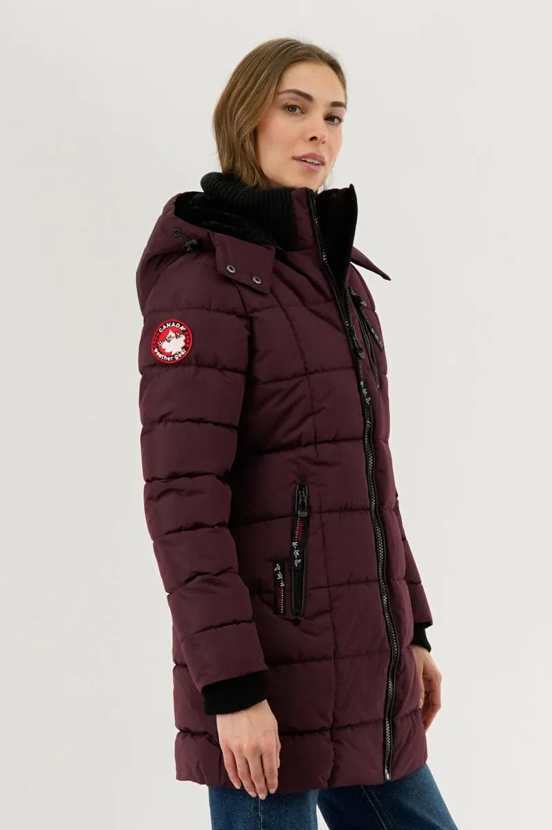 Canada Weather Gear Square Quilted Parka Jacket - Burgundy sold by Fairweather product image thumbnail 2