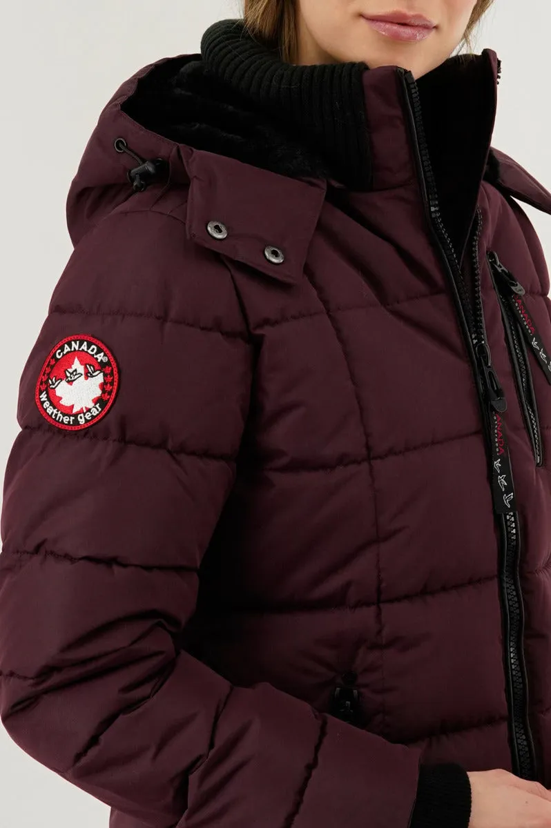 Canada Weather Gear Square Quilted Parka Jacket - Burgundy sold by Fairweather product image thumbnail 4