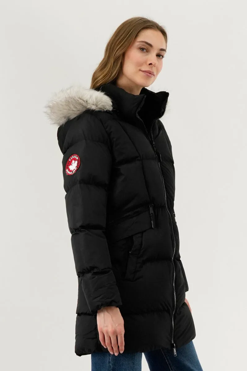 Canada Weather Gear Faux Fur Trim Puffer Parka Jacket - Black sold by Fairweather product image thumbnail 2