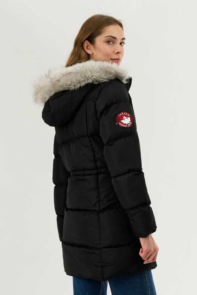 Canada Weather Gear Faux Fur Trim Puffer Parka Jacket - Black sold by Fairweather product image thumbnail 3