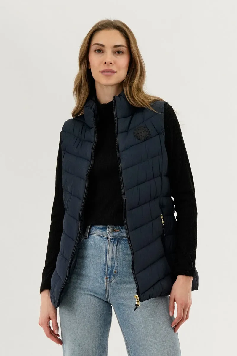 Canada Weather Gear Chevron Quilted Vest - Navy sold by Fairweather
