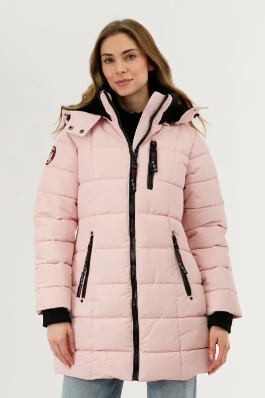 Canada Weather Gear Square Quilted Parka Jacket - Pink sold by Fairweather