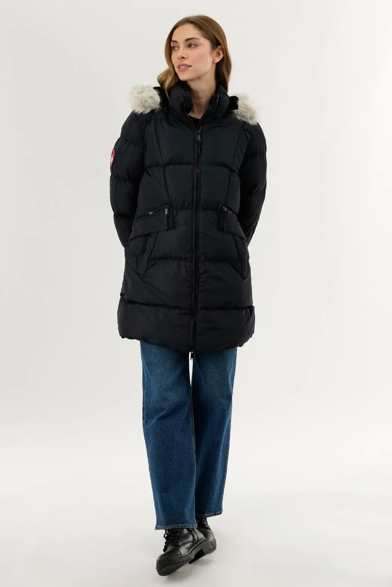 Canada Weather Gear Faux Fur Trim Puffer Parka Jacket - Navy sold by Fairweather product image thumbnail 5