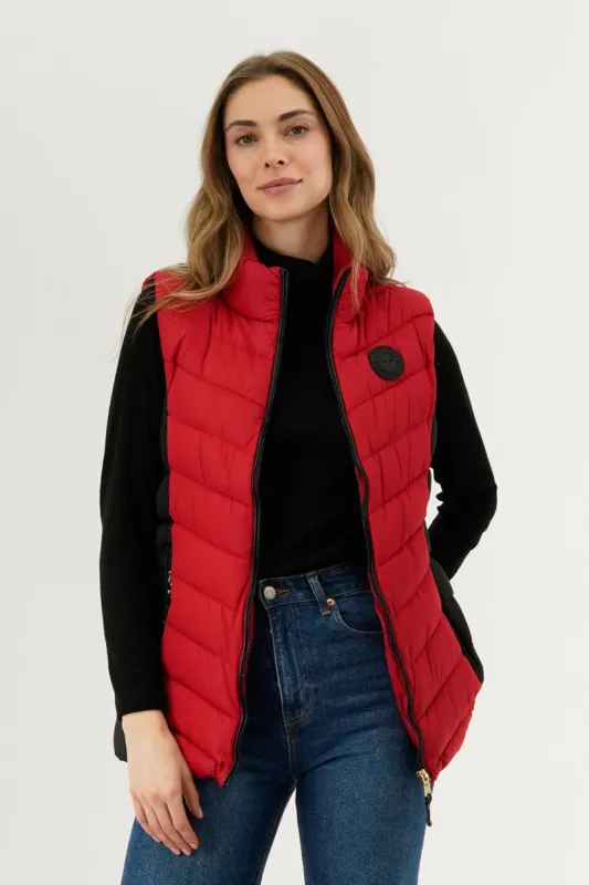 Canada Weather Gear Chevron Quilted Vest - Red sold by Fairweather