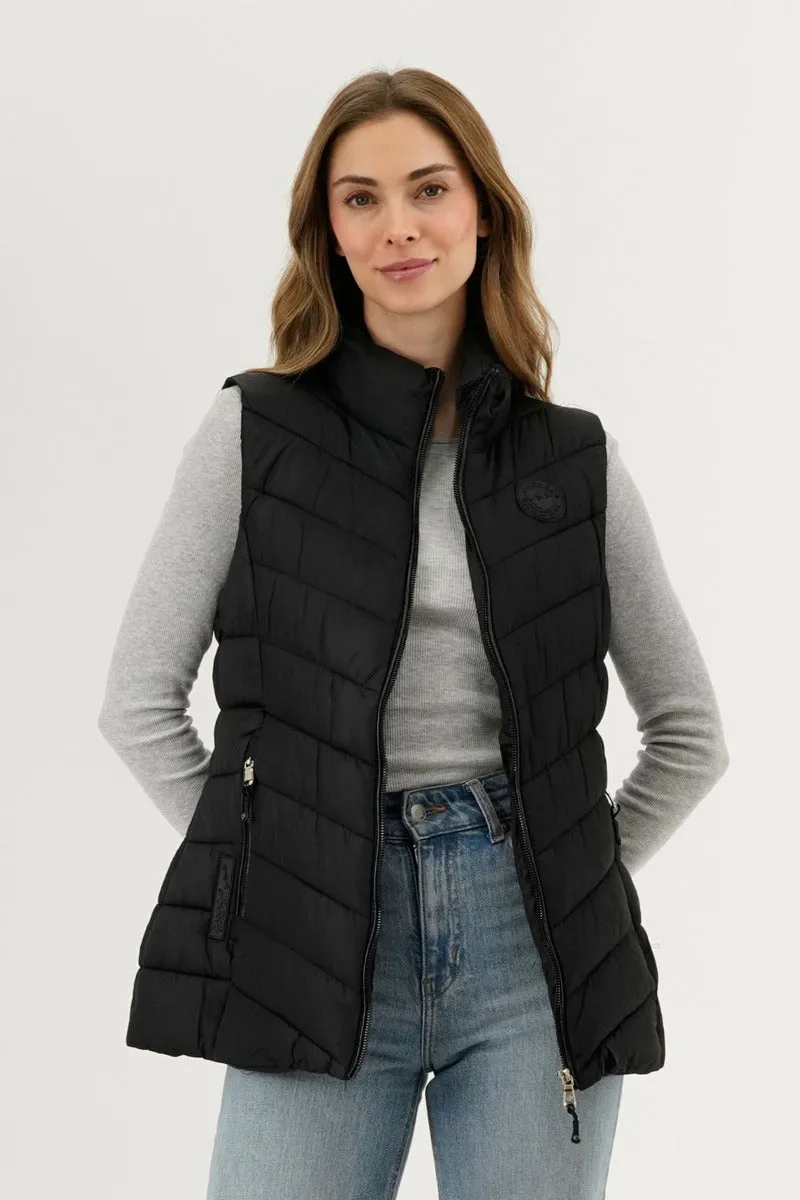 Canada Weather Gear Chevron Quilted Vest - Black sold by Fairweather