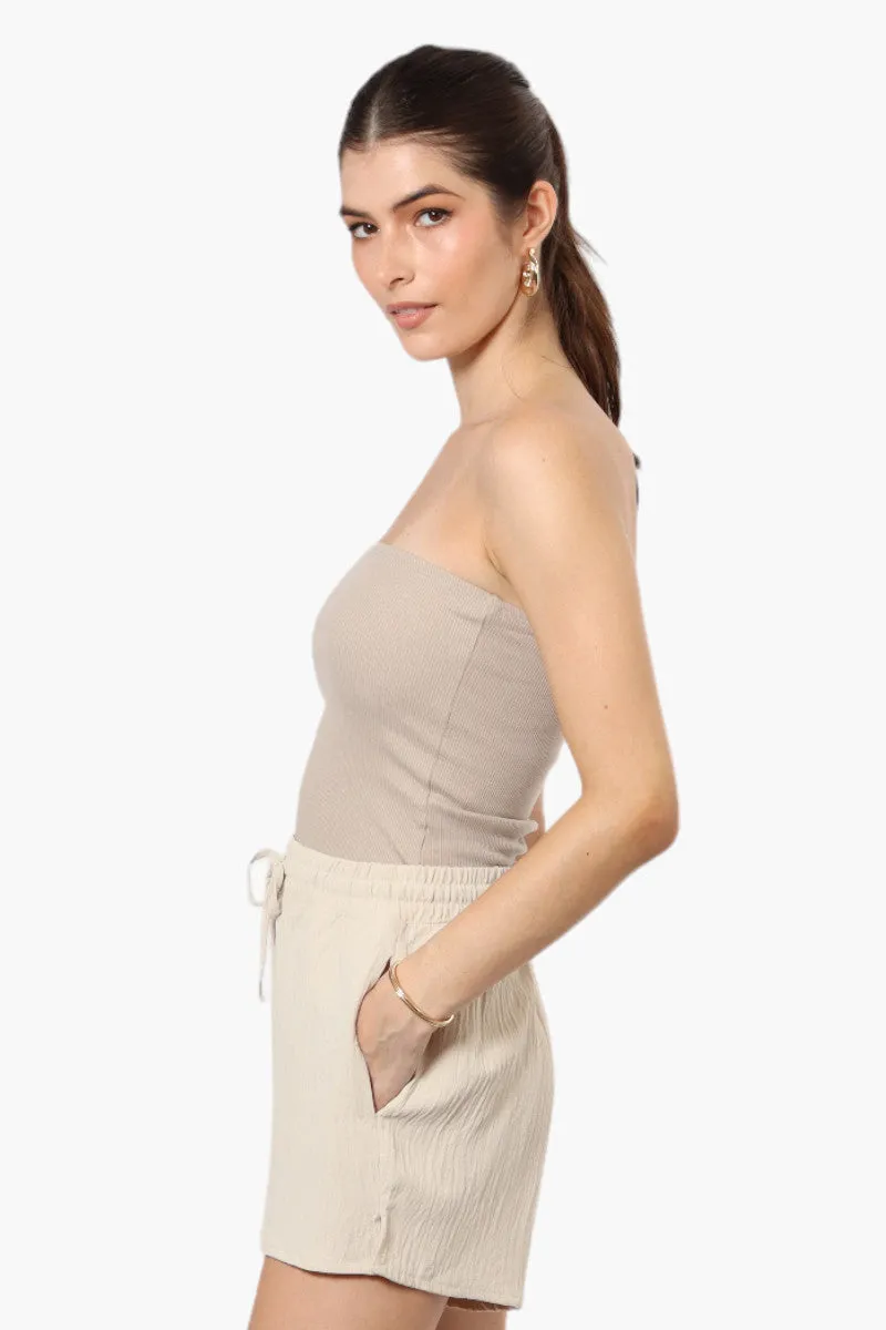 Magazine Solid Basic Drawstring Shorts - Cream sold by Fairweather product image thumbnail 3