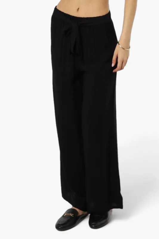 INC International Company Solid Belted Palazzo Pants - Black sold by Fairweather