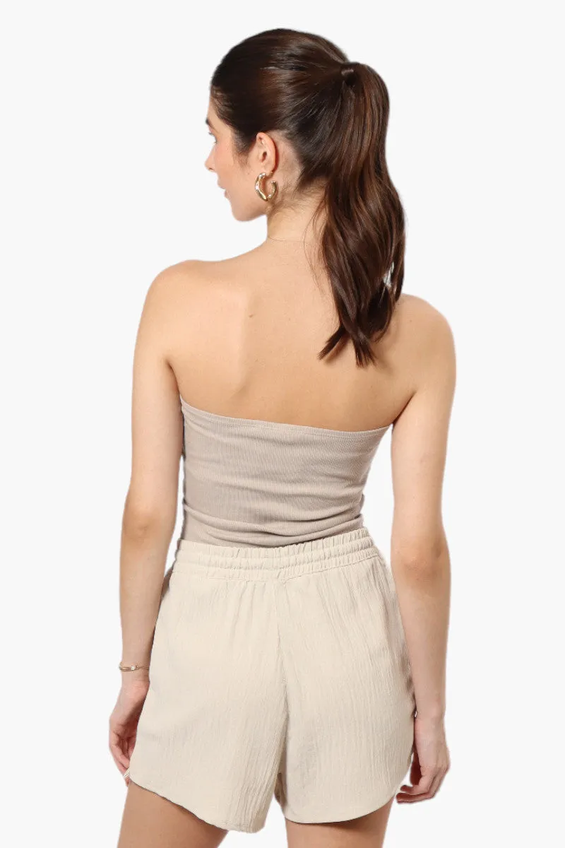 Magazine Solid Basic Drawstring Shorts - Cream sold by Fairweather product image thumbnail 4