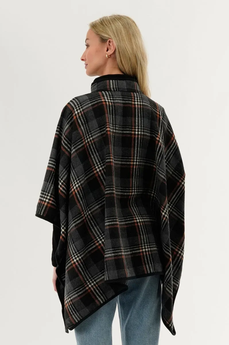 Canada Weather Gear Plaid Poncho - Black sold by Fairweather product image thumbnail 3
