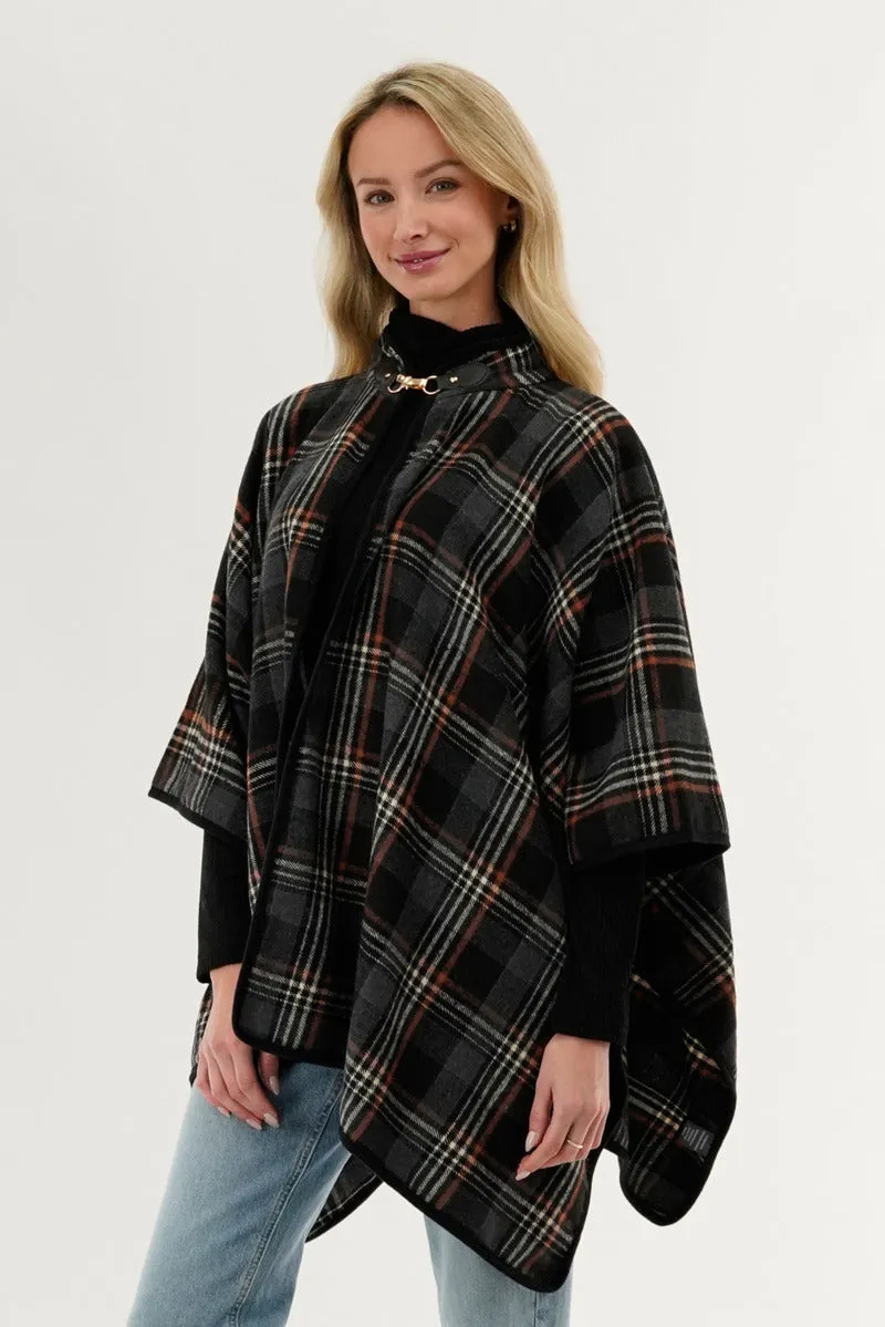 Canada Weather Gear Plaid Poncho - Black sold by Fairweather product image thumbnail 2