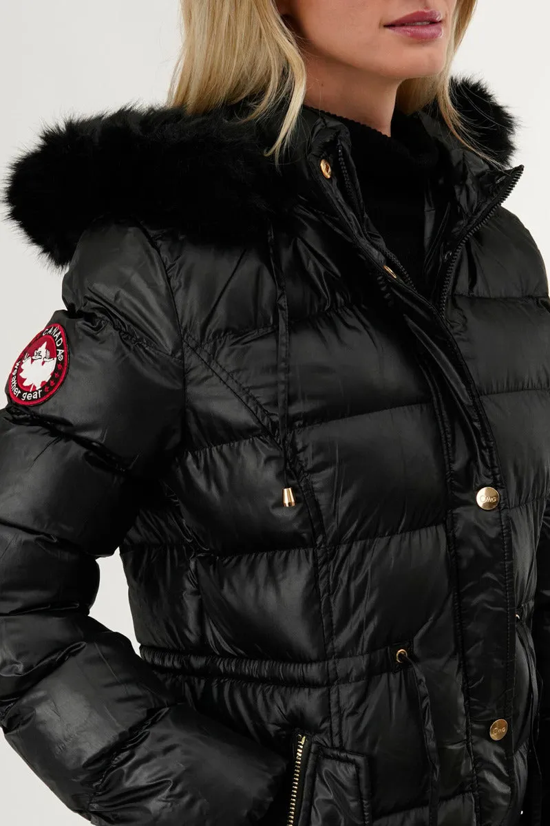 Canada Weather Gear Tie Waist Puffer Parka Jacket - Black sold by Fairweather product image thumbnail 4
