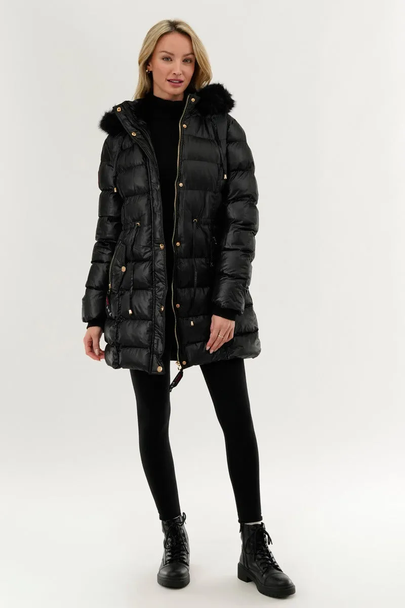 Canada Weather Gear Tie Waist Puffer Parka Jacket - Black sold by Fairweather product image thumbnail 5